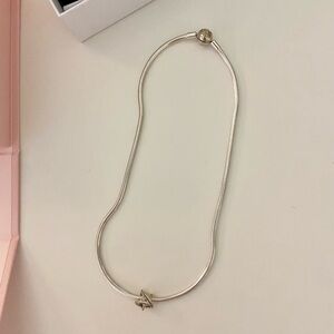 Pandora Sterling Silver Snake Chain with Sparkling Crossover Star Charm